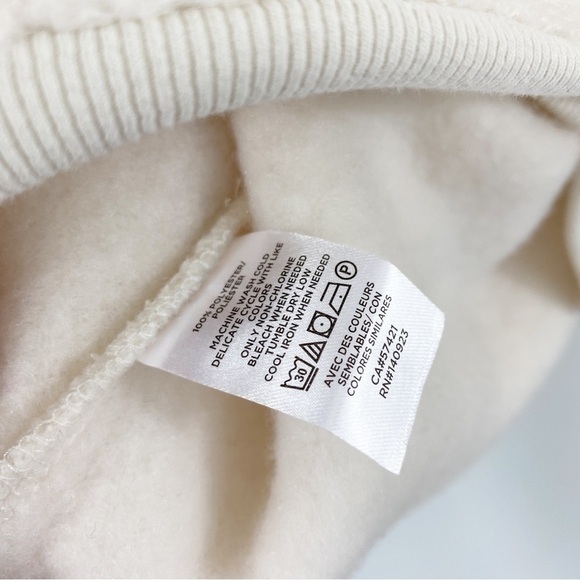 LOFT Ann Taylor XS White Oversized Sherpa Teddy Crewneck Sweatshirt Sweater‎ - Picture 7 of 8